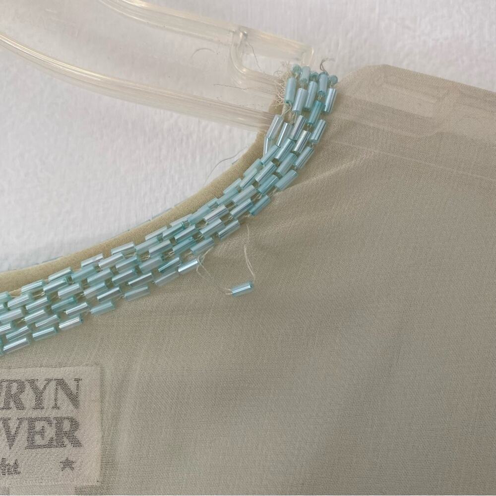 Vintage Kathryn Conover Beaded Sequin Mint Green Dress size 12 - Picture 4 of 10